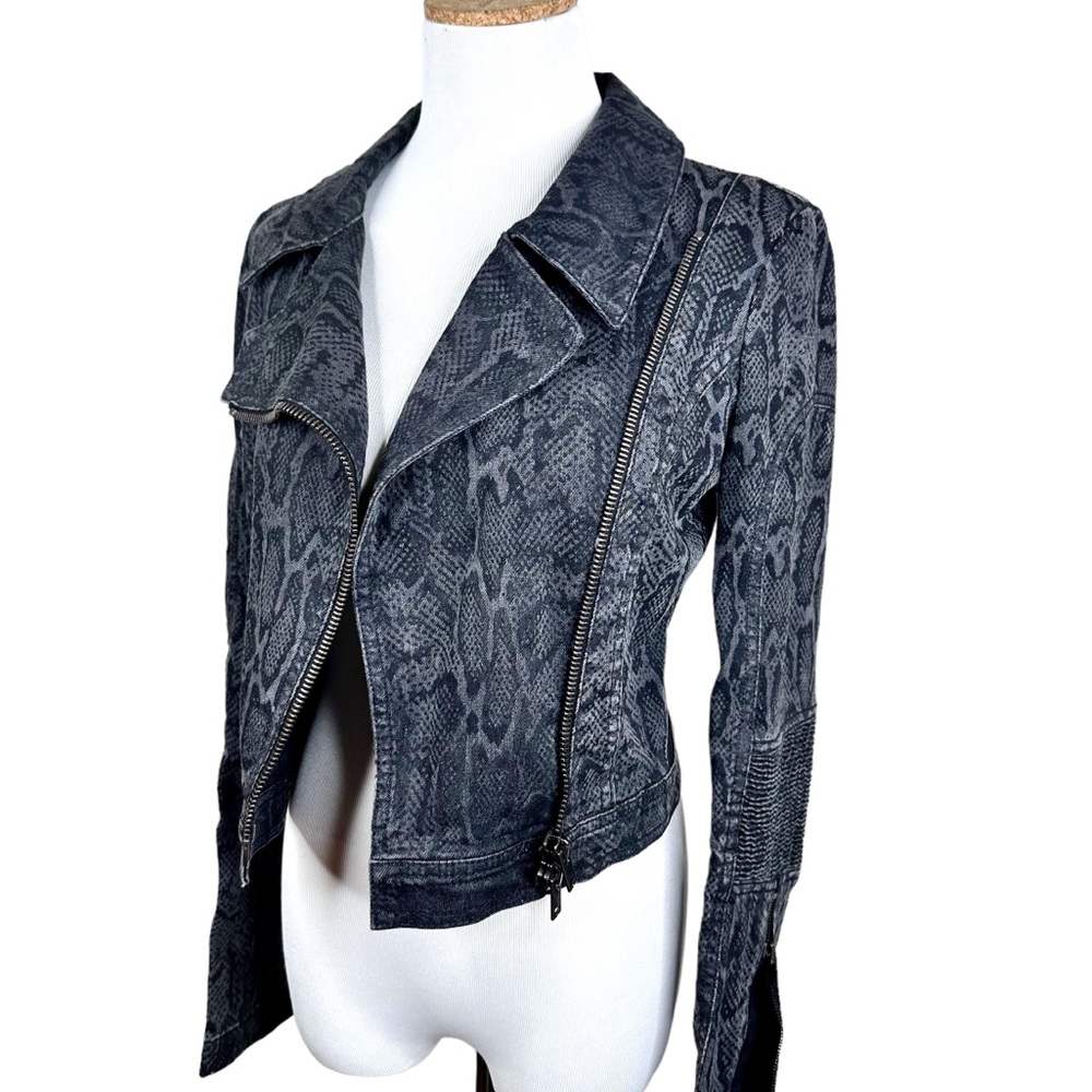 Stella McCartney Moto Biker Jacket SZ 38 US 4/6 Like New Black/Gray - Picture 5 of 16